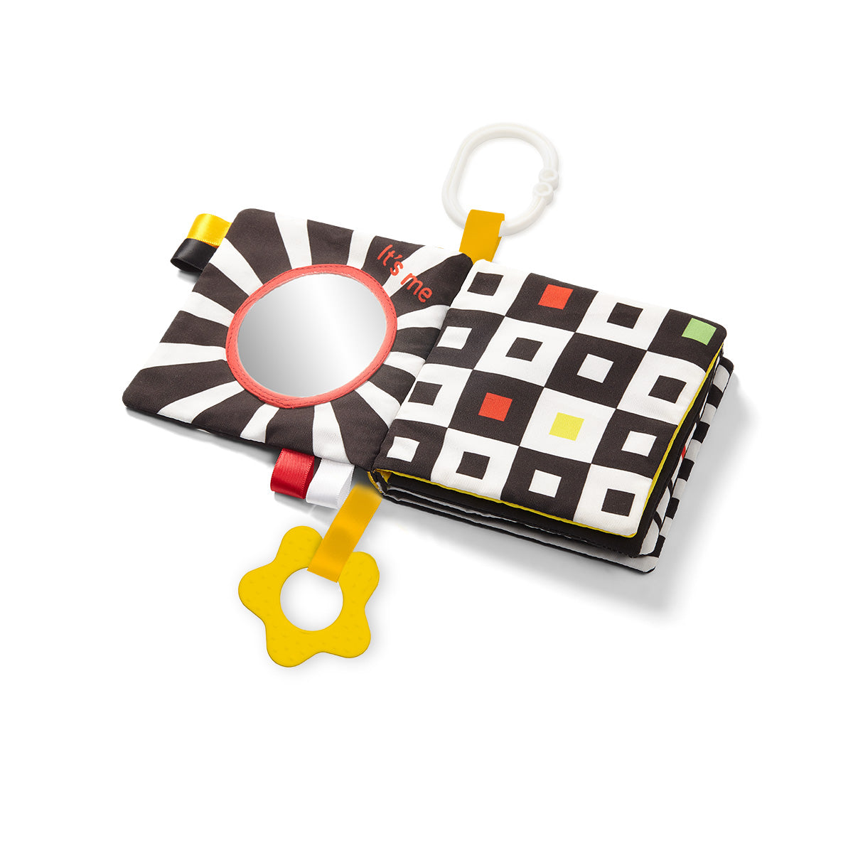MY CONTRAST BOOK sensorisch babyboekje – contrastboek met bijtring en spiegel – zwart wit speelgoed voor baby’s