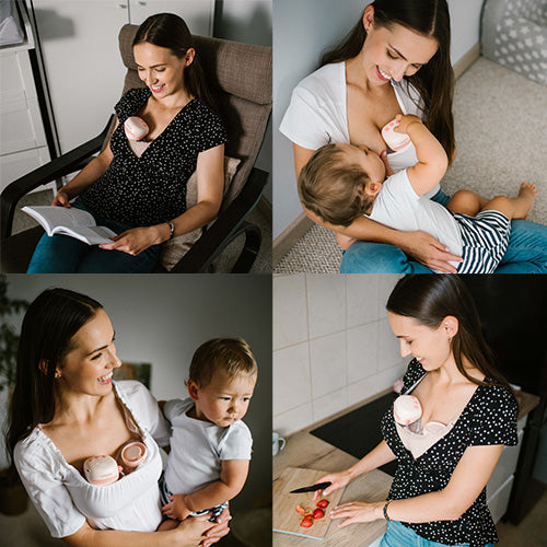 TWINNY dubbele draadloze borstkolf – handsfree elektrische borstkolf – wearable breast pump USB-C