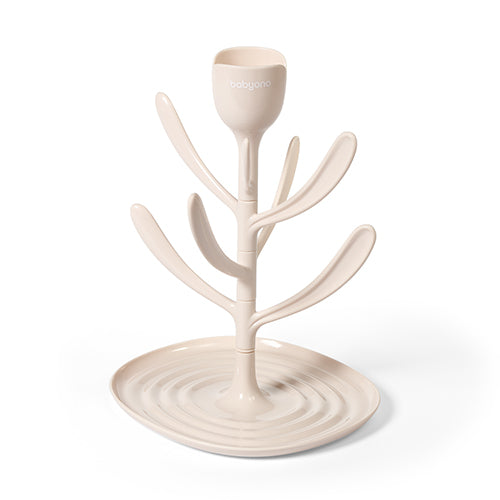 Babyono TULIP flessenrek – flessendroogrek voor babyflessen en spenen – BPA vrij – beige