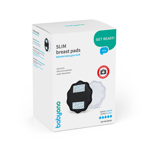 SLIM zoogcompressen 24 stuks – ultra dunne borstcompressen – zwart – disposable breast pads