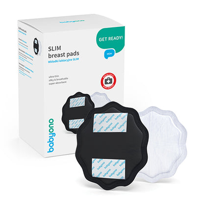 SLIM zoogcompressen 24 stuks – ultra dunne borstcompressen – zwart – disposable breast pads