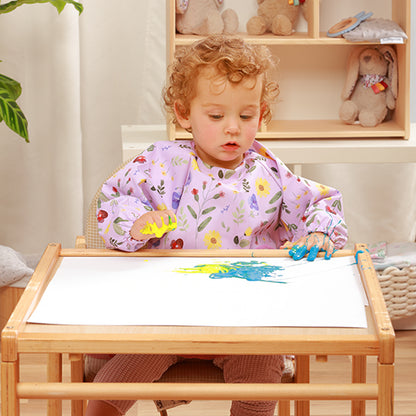 Longsleeve slabbetje GARDEN – waterproof slab met mouwen en opvangbak – 6m-2 jaar
