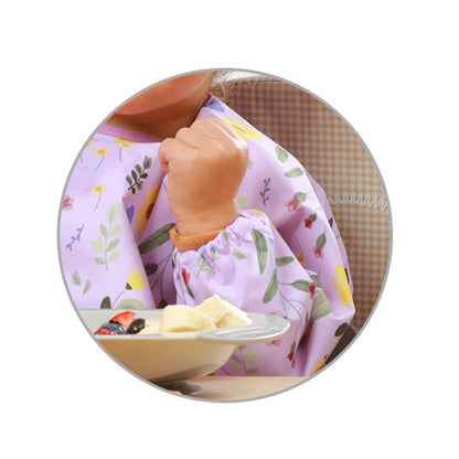 Longsleeve slabbetje GARDEN – waterproof slab met mouwen en opvangbak – 6m-2 jaar