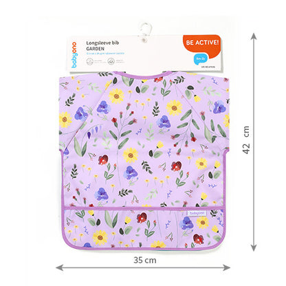 Longsleeve slabbetje GARDEN – waterproof slab met mouwen en opvangbak – 6m-2 jaar