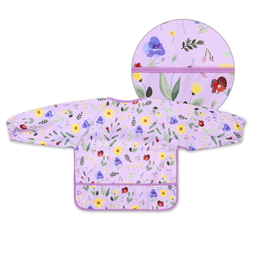 Longsleeve slabbetje GARDEN – waterproof slab met mouwen en opvangbak – 6m-2 jaar