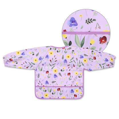 Longsleeve slabbetje GARDEN – waterproof slab met mouwen en opvangbak – 6m-2 jaar