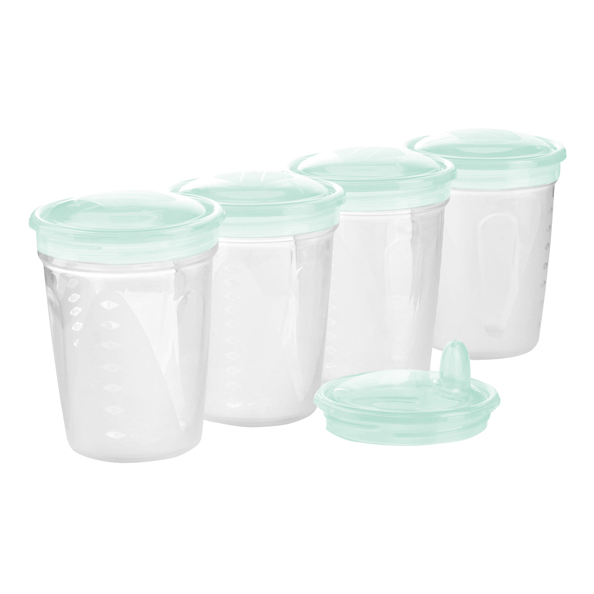 BabyOno Bewaarcontainers voor Moedermelk met Tuit – 4 stuks (200 ml)