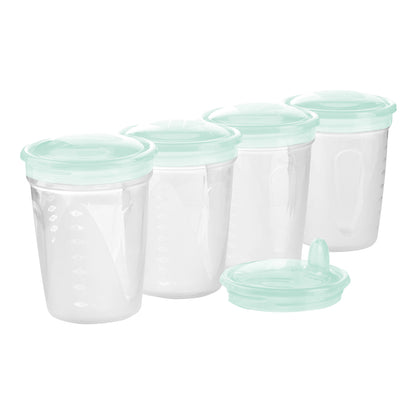 BabyOno Bewaarcontainers voor Moedermelk met Tuit – 4 stuks (200 ml)