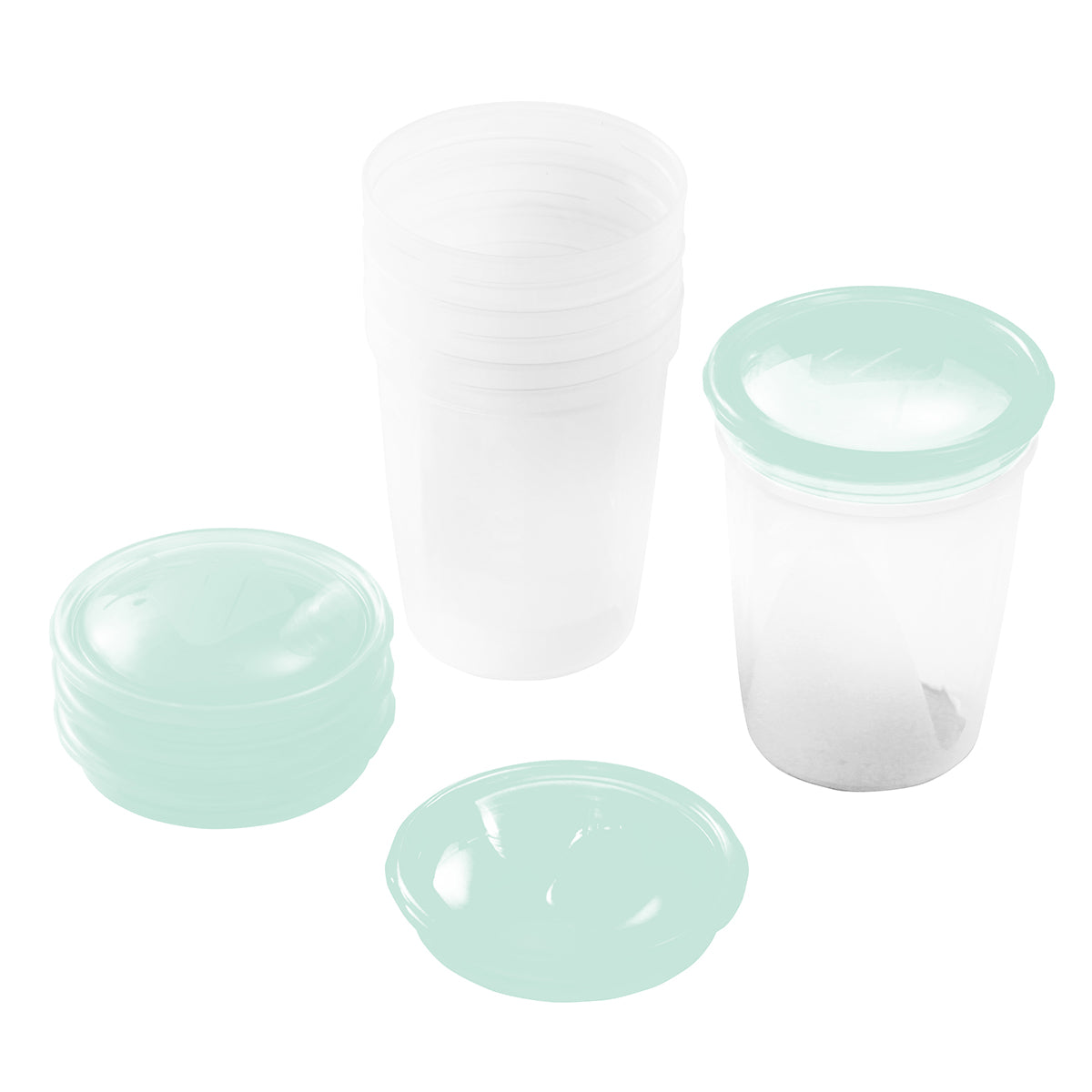 BabyOno Bewaarcontainers voor Moedermelk met Tuit – 4 stuks (200 ml)