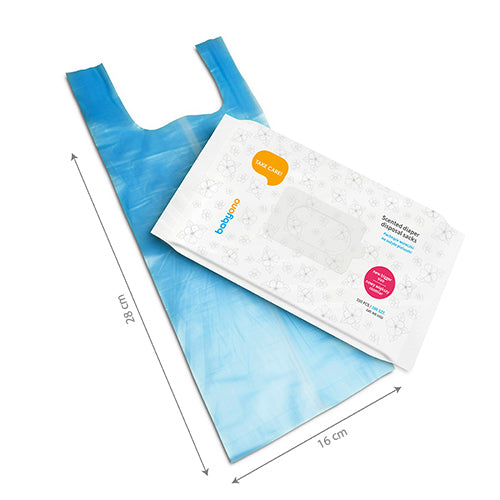 BabyOno 1052 – Geurige luierafvalzakjes – 100 stuks – Blauwe dispenser – Hygiënisch