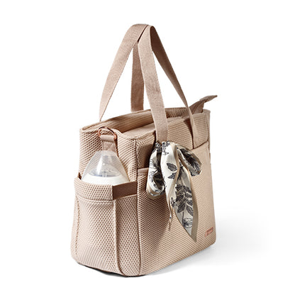 BabyOno 1571/02 – CARMEN Luiertas voor kinderwagen – rPET – 9 vakken + verschoningsmat – Beige