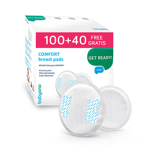 BabyOno 296/140 – COMFORT Zoogkompressen – 100 + 40 gratis – Ultra-dun & Ademend