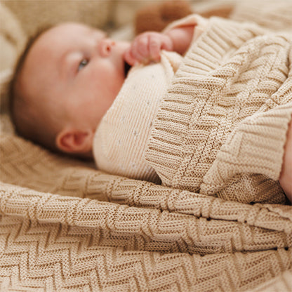 BabyOno 1647/03 – Katoenen gebreide deken – 100% biologisch katoen (GOTS) – 75×100 cm – 0m+