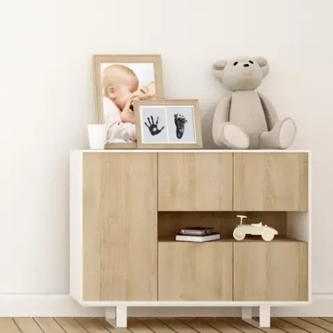 Ruhhy – Clean-touch hand- en voetafdruk set voor baby – zwarte inkt