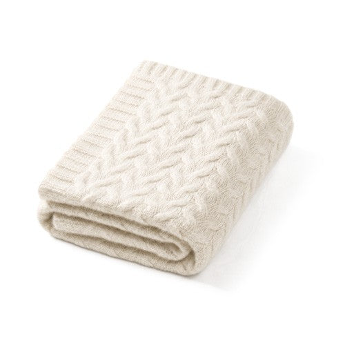 Merino wollen babydeken, Ecru, opgevouwen