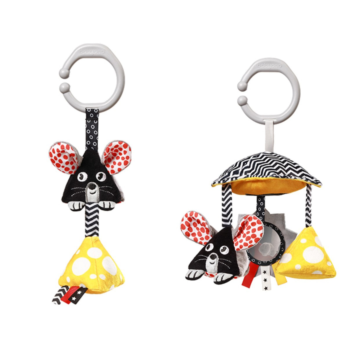 MOUSE set: kinderwagenspeeltje en hangspeeltje
