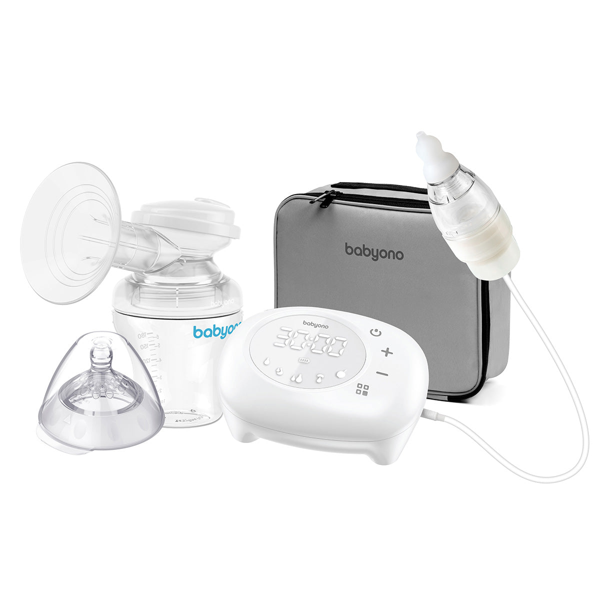 NATURAL NURSING elektrische borstkolf van Babyono met fles en draagkoffer