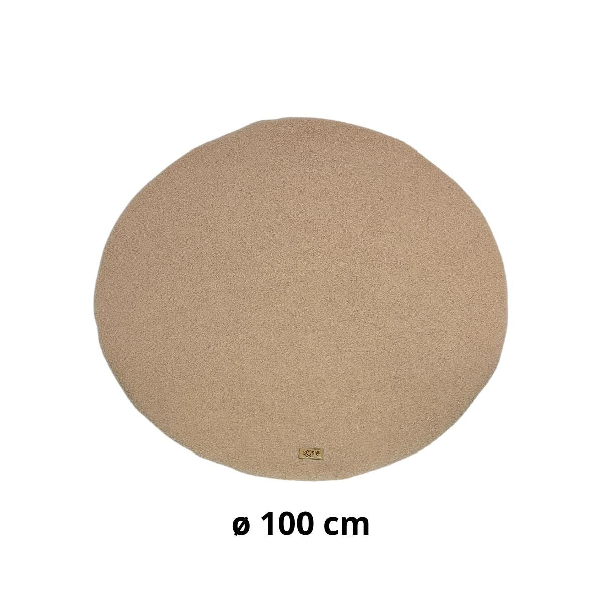 Soosie Teddy Boucle Speelmat ø100 cm – Luxe Baby Speelkleed – Rond – Zachte Activiteitenmat voor Baby's – Beige/Bruin