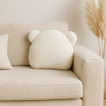 Sierkussen Beer – Kussentje - Teddy Bouclé – 35×40 cm – Crème