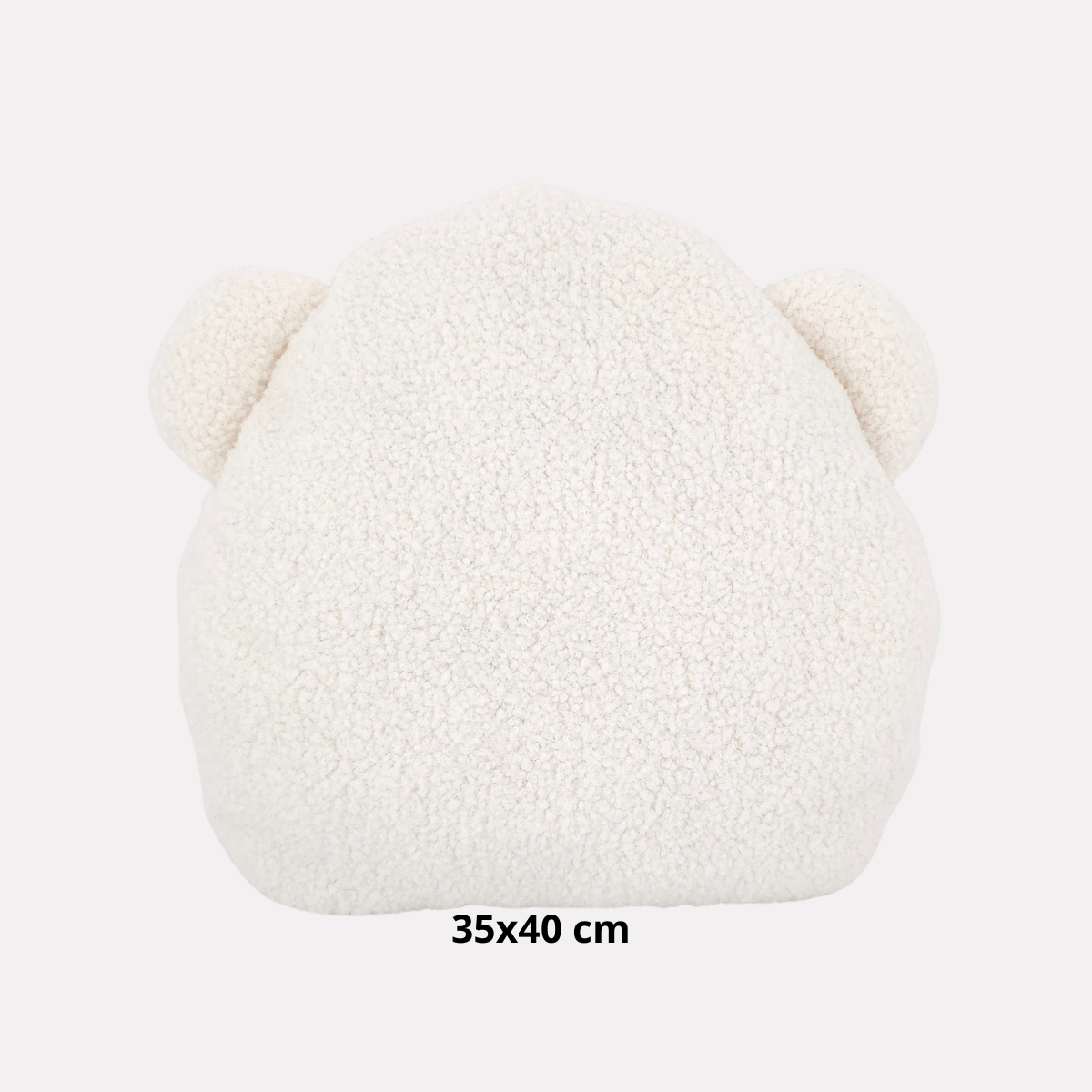 Soosie sierkussen beer van teddy bouclé, 35x40 cm, crème