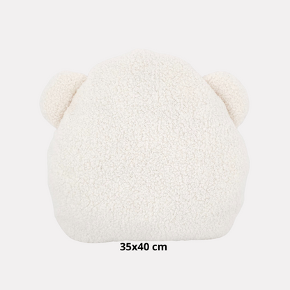Soosie sierkussen beer van teddy bouclé, 35x40 cm, crème