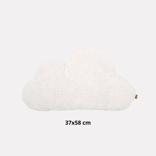 Soosie wolkkussen van teddy bouclé, 37x58 cm, crème