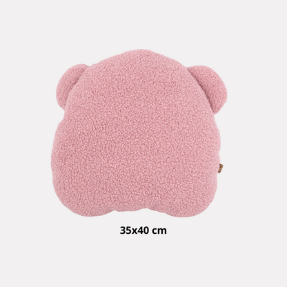 Sierkussen Beer – Kussentje - Teddy Bouclé – 35×40 cm – Zacht Roze