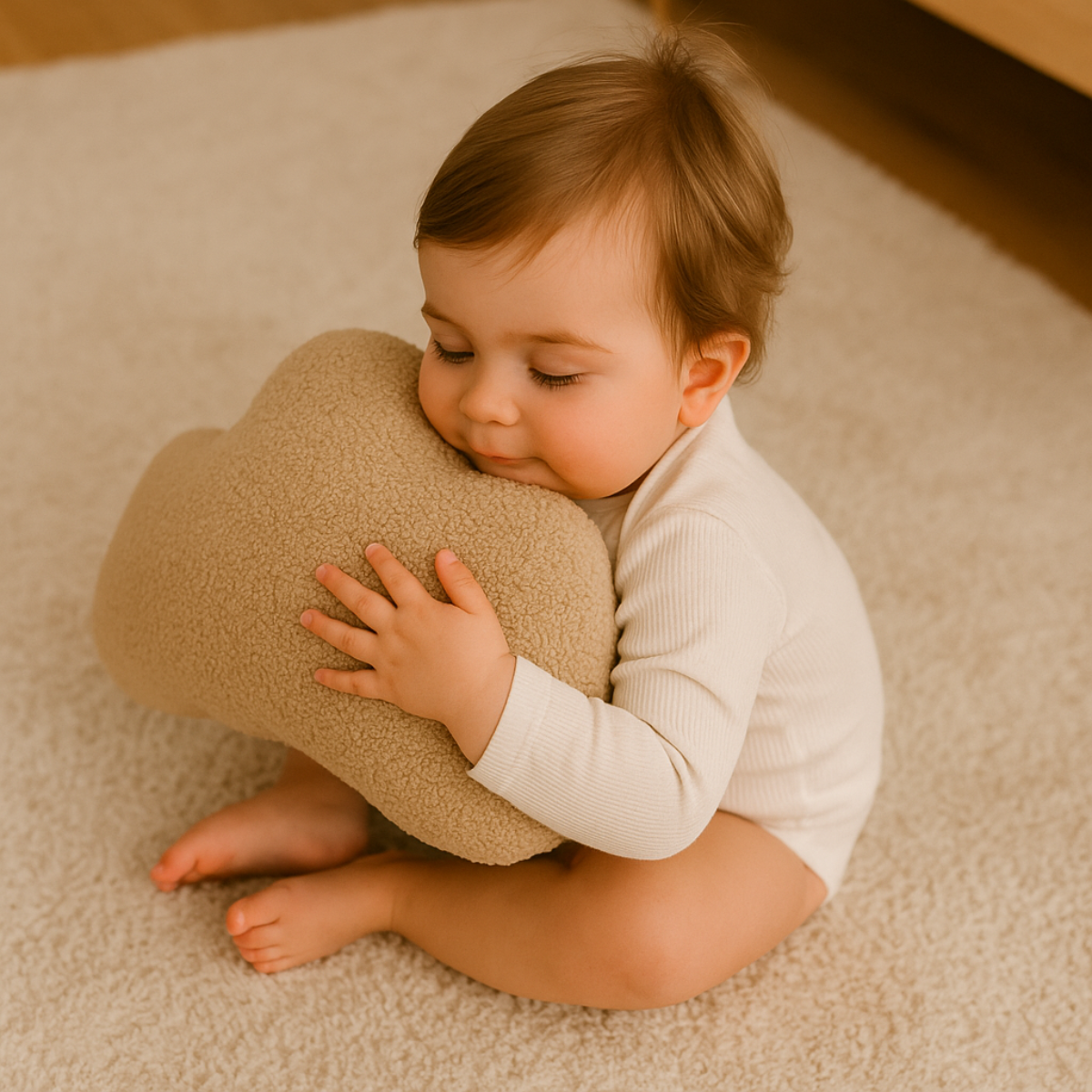 Sierkussen Wolk – Kussentje - Teddy Bouclé – 37×58 cm – Beige