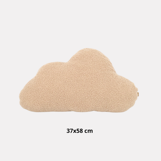 Soosie wolkkussen van teddy bouclé, 37x58 cm, beige