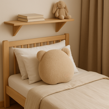 Sierkussen Beer – Kussentje - Teddy Bouclé – 35×40 cm – Beige