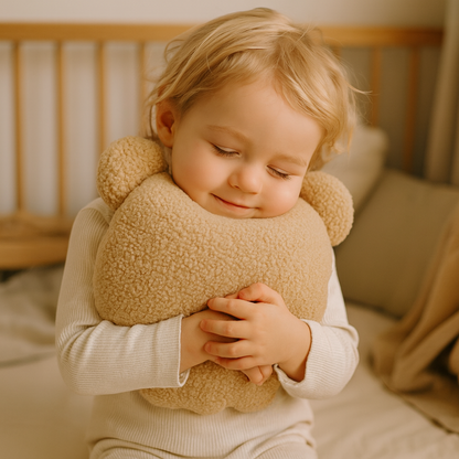 Sierkussen Beer – Kussentje - Teddy Bouclé – 35×40 cm – Beige