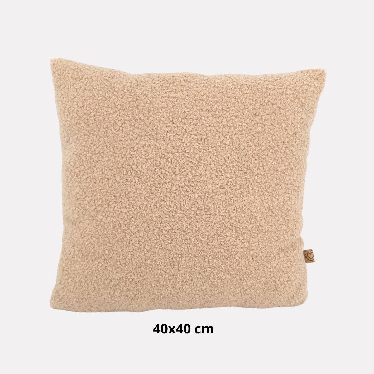 Sierkussen Vierkant – Kussentje - Teddy Bouclé – 40×40 cm – Beige