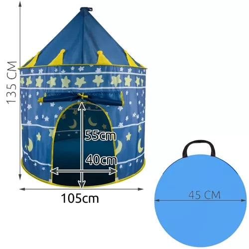 Kruzzel opvouwbare speeltent in kasteelvorm, blauw, voor binnen en buiten