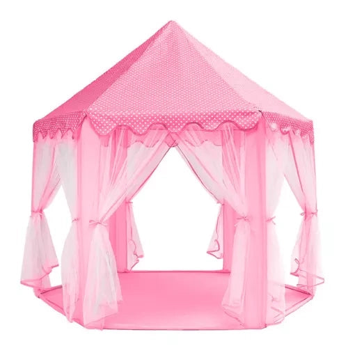 Kruzzel speeltent kasteel met gordijnen, roze, 135 cm