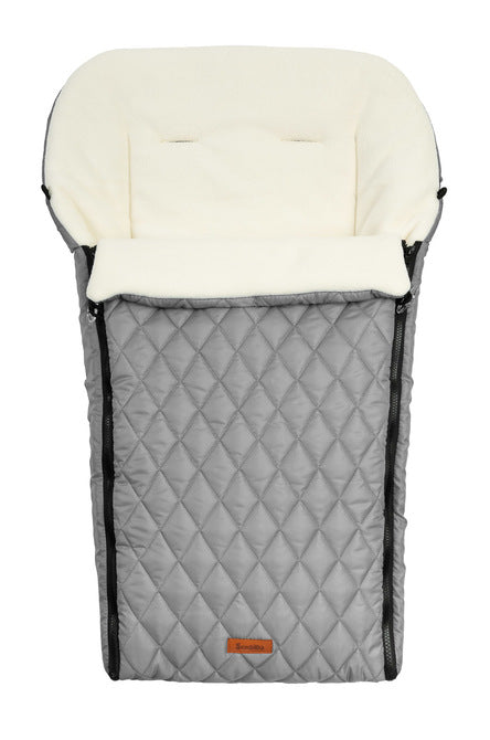 Sensillo gewatteerde voetenzak 95 x 40 cm, waterafstotend met fleece voering Grijs