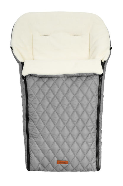 Sensillo gewatteerde voetenzak 95 x 40 cm, waterafstotend met fleece voering Grijs