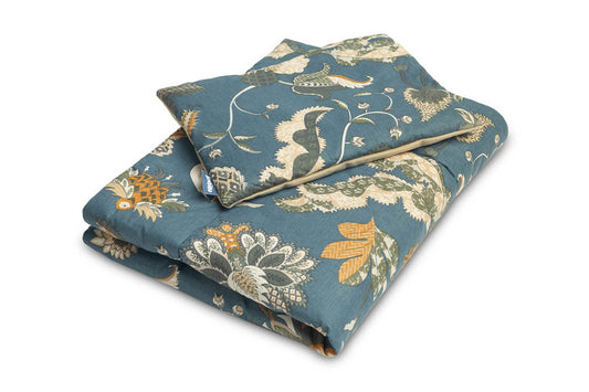 Sensillo velvet beddengoedset ledikant Marokko beige: dekbed 95x75 cm en kussen 35x25 cm
