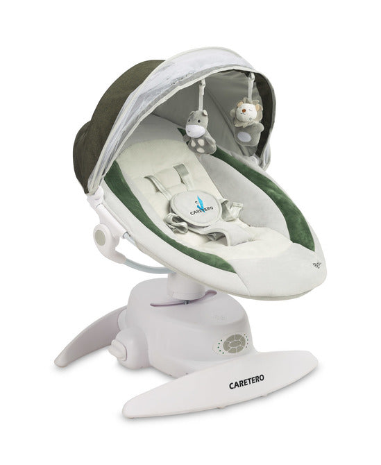 Caretero Opti elektrische babyschommel 360° met muskietennet, 0-12 maanden Groen