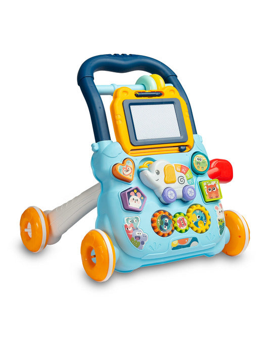 Toyz Zoo interactieve loopwagen met tekenbord en muziek, 12m+ Blauw