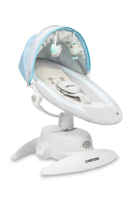 Caretero Opti elektrische babyschommel 360° met muskietennet, 0-12 maanden Blauw