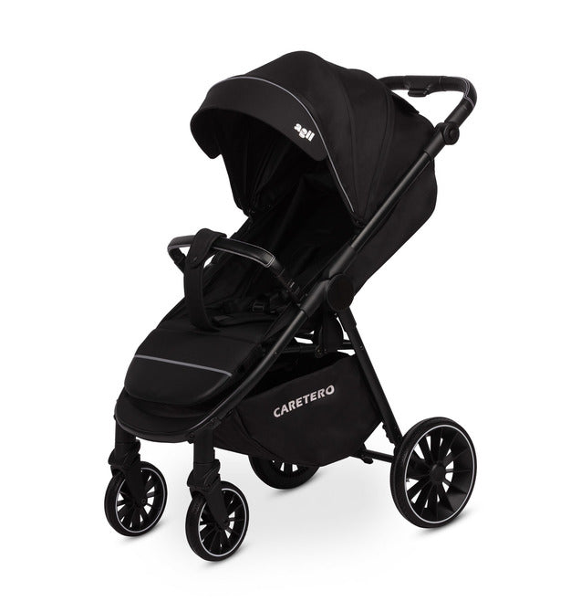 Caretero Agil buggy 0-4 jaar, verstelbare rugleuning en duwstang Zwart