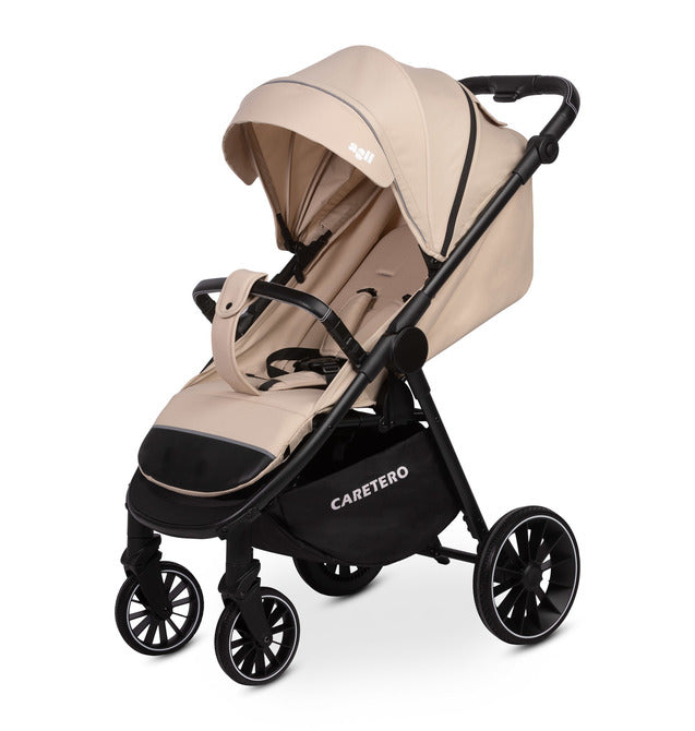 Caretero Agil buggy 0-4 jaar, verstelbare rugleuning en duwstang Latte