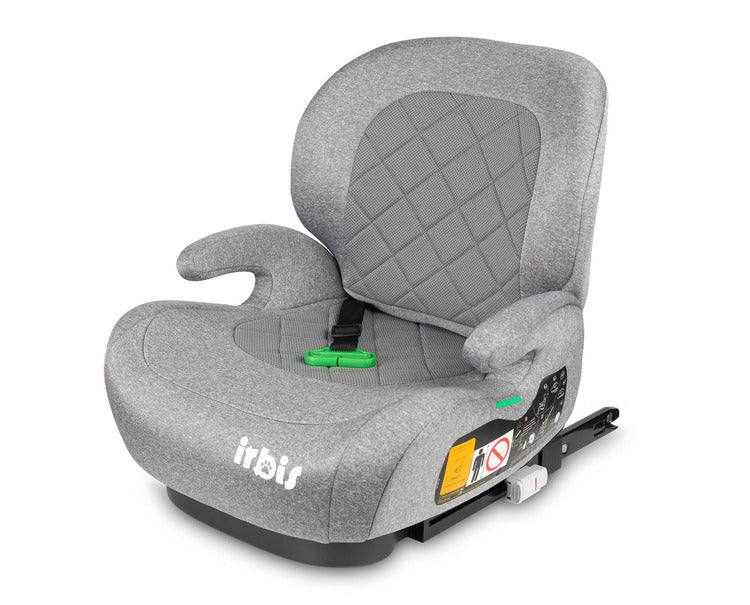 Caretero Irbis i-Size zitverhoger met verstelbare rugleuning 125-150 cm, ISOFIX Grijs melange