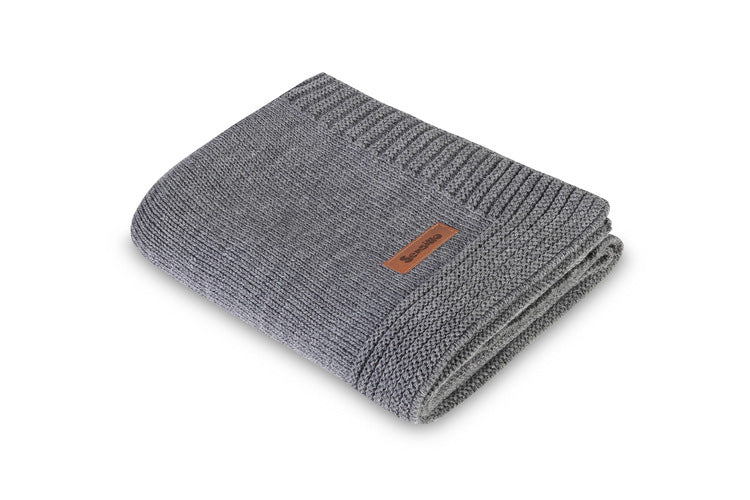 Sensillo babydeken 100% merinowol 90 x 75 cm, melange Donkergrijs