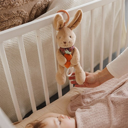 Muziekknuffel Rabbit Karo aan de box