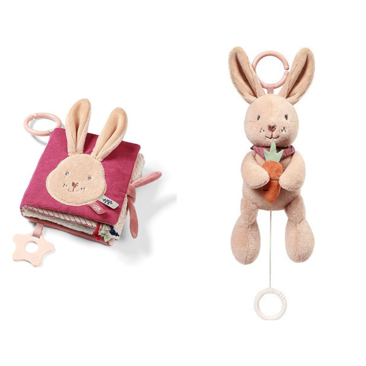 Rabbit Karo set: voelboekje en muziekknuffel