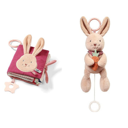 Rabbit Karo set: voelboekje en muziekknuffel