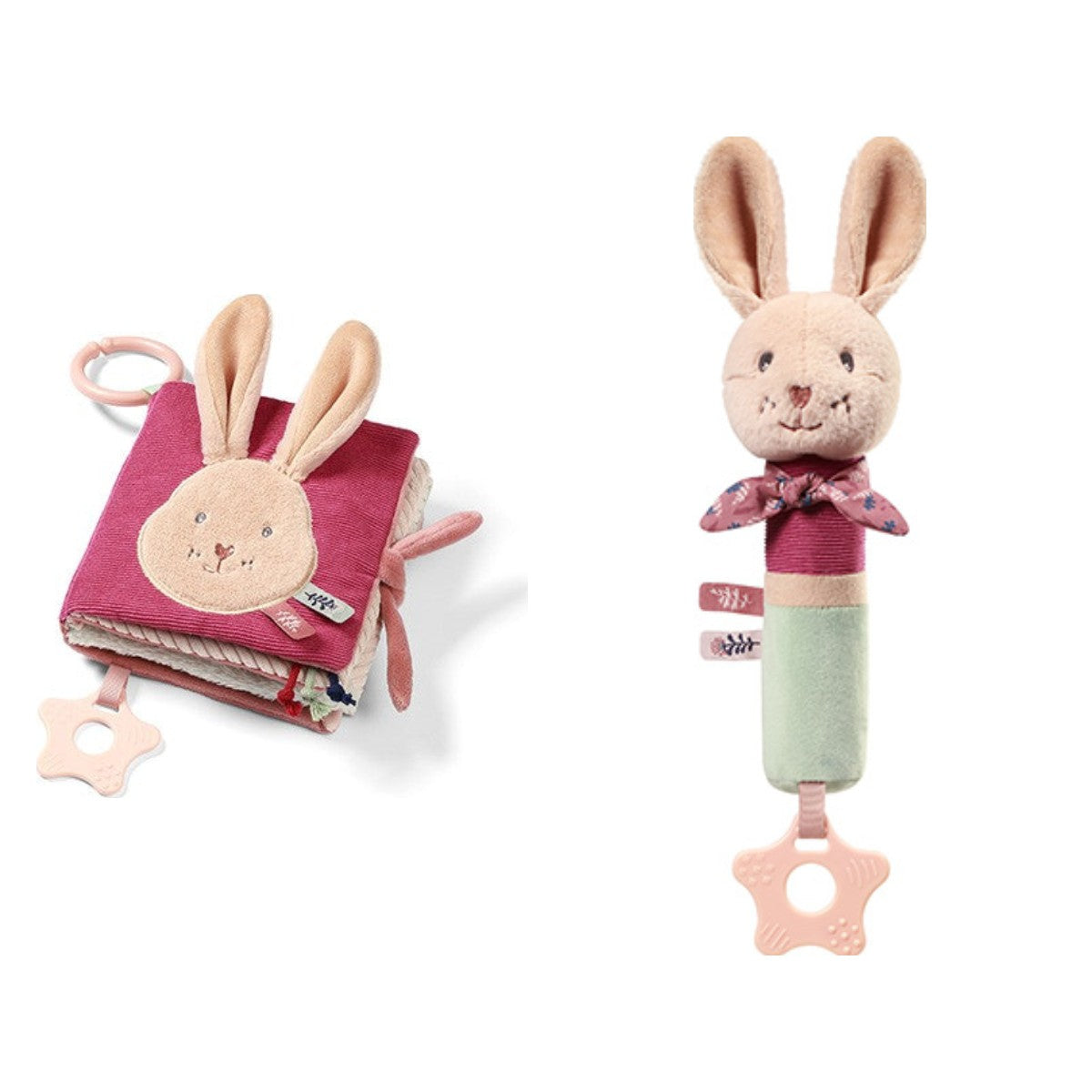 Rabbit Karo set: voelboekje en piepknuffel