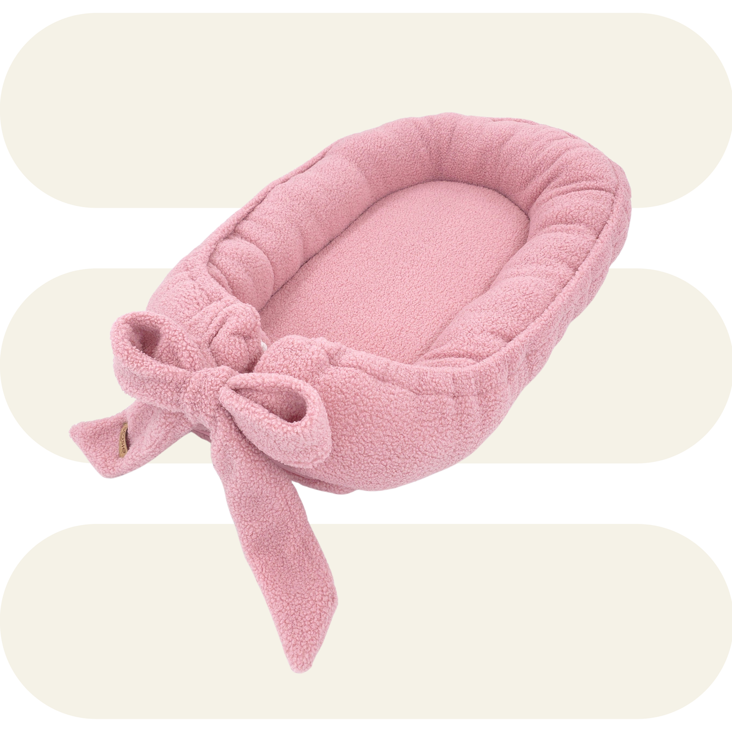 Soosie Teddy Bow babynestje met strik, roze