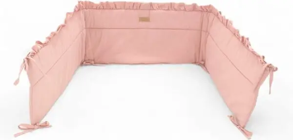 Soosie - Baby Bedomrander - FRILL - Bedbumper - Hoofdbeschermer - 180 x  30cm - Roze - Afbeelding 3